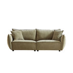 Light Green 88 Chenille 3-Seater Sofa with 2 Extra Pillows and Thickly Padded Seat