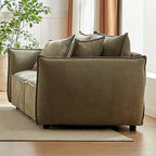 Light Green 88 Chenille 3-Seater Sofa with 2 Extra Pillows and Thickly Padded Seat