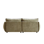 Light Green 88 Chenille 3-Seater Sofa with 2 Extra Pillows and Thickly Padded Seat