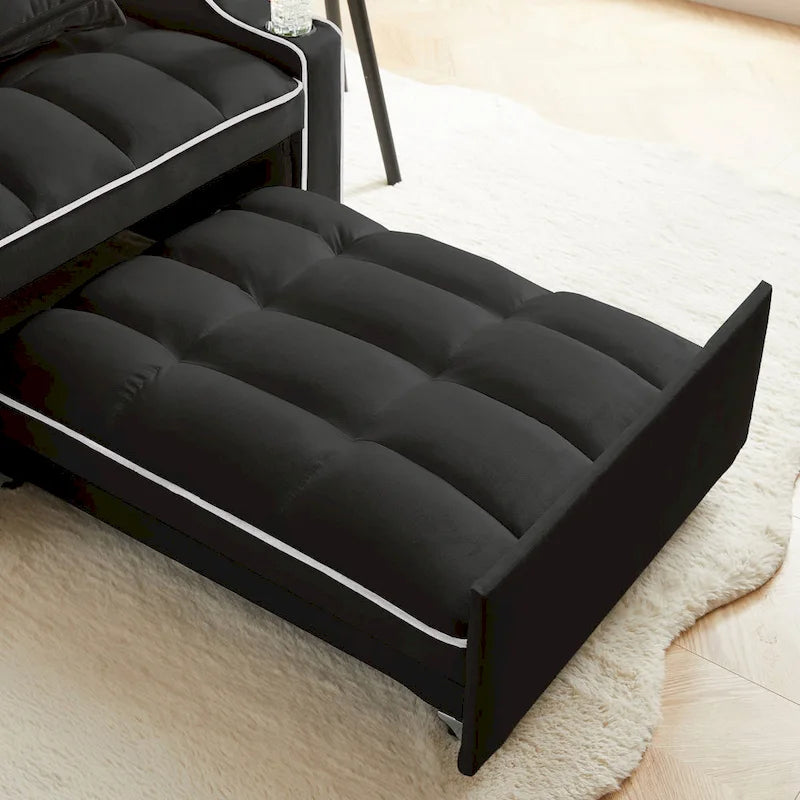 3-in-1 Sofa Bed, Convertible Sleeper Chair Sofa Bed Adjustable Pull Out Sleeper Chair Bed Multi-Pockets Folding Sofa Bed
