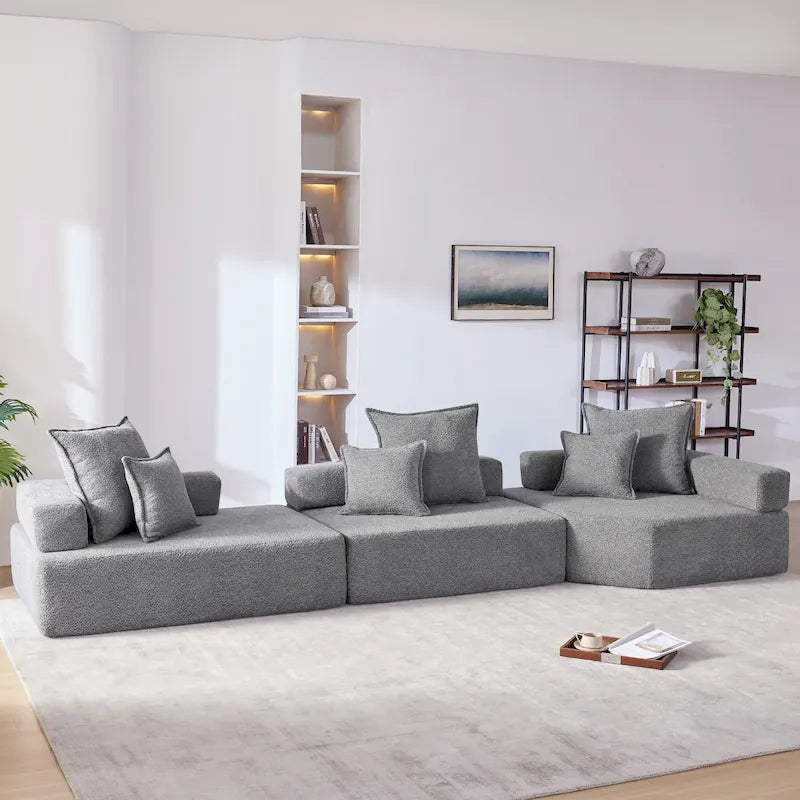 DIY Customization Boucle Upholstered Modular Sectional Sofa