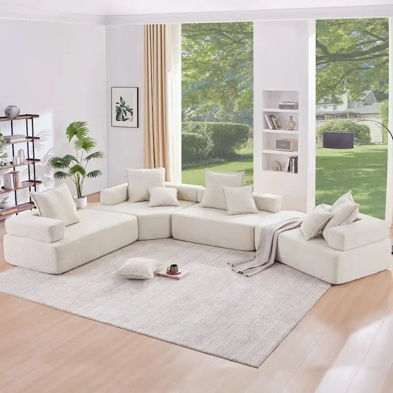 DIY Customization Boucle Upholstered Modular Sectional Sofa