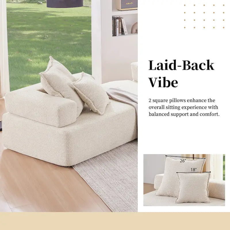 DIY Customization Boucle Upholstered Modular Sectional Sofa