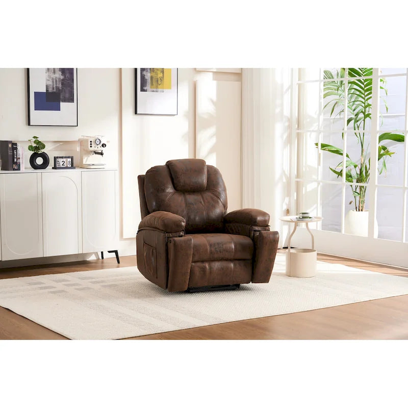 Power Lift Recliner Chair with Massage,Heat for Elderly,Overstuffed Wide Recliners,Heavy Duty,Safety Motion Reclining Mechanism