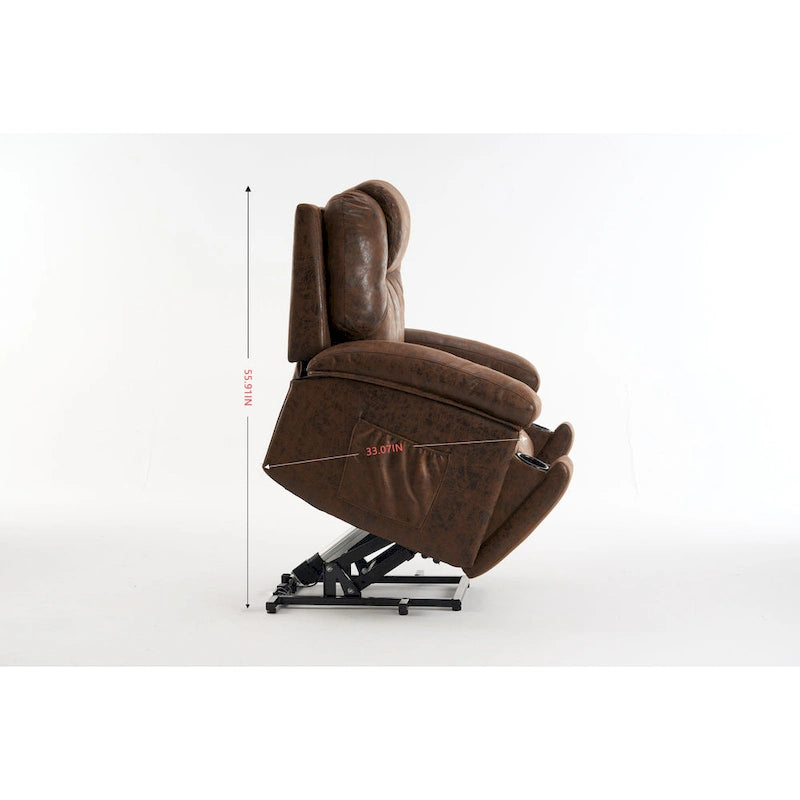 Power Lift Recliner Chair with Massage,Heat for Elderly,Overstuffed Wide Recliners,Heavy Duty,Safety Motion Reclining Mechanism