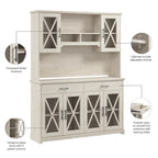 Lennox 60W Sideboard Buffet Cabinet with Hutch by Bush Furniture