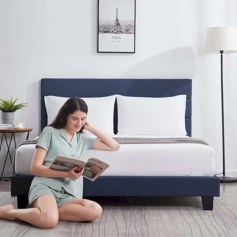 Nestl Horizontal Channel Upholstered Platform Bed