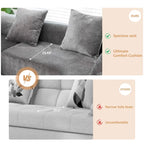 XINMICS 99.61 Modular Upholstered Sectional Sofa, Modern 3 Seater L-Shaped Compression Couch With Chaise, Left Hand Facing