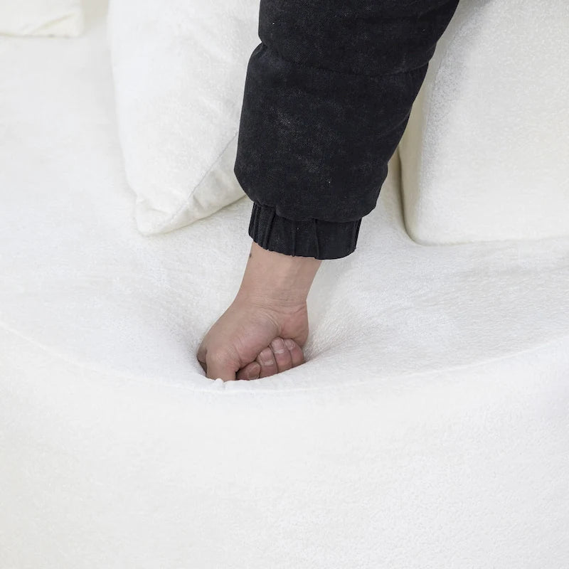 XINMICS 99.61 Modular Upholstered Sectional Sofa, Modern 3 Seater L-Shaped Compression Couch With Chaise, Left Hand Facing