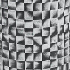 18 Inch Stool Table, Ceramic, Cylindrical, Textured Geometry, Outdoor, Gray