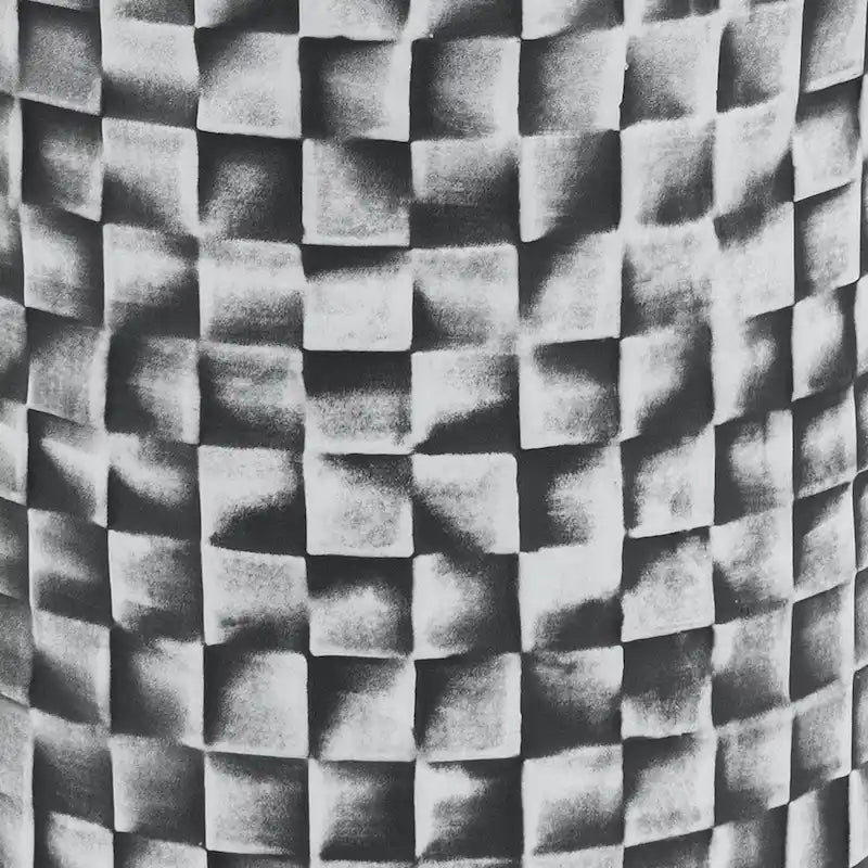 18 Inch Stool Table, Ceramic, Cylindrical, Textured Geometry, Outdoor, Gray