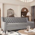 Naro Mid-Century Modern Fabric 3-Seater Sofa with Tufted Backrest by Christopher Knight Home