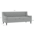 Naro Mid-Century Modern Fabric 3-Seater Sofa with Tufted Backrest by Christopher Knight Home