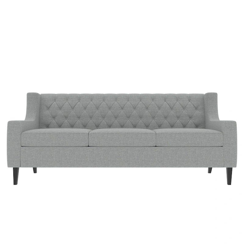 Naro Mid-Century Modern Fabric 3-Seater Sofa with Tufted Backrest by Christopher Knight Home