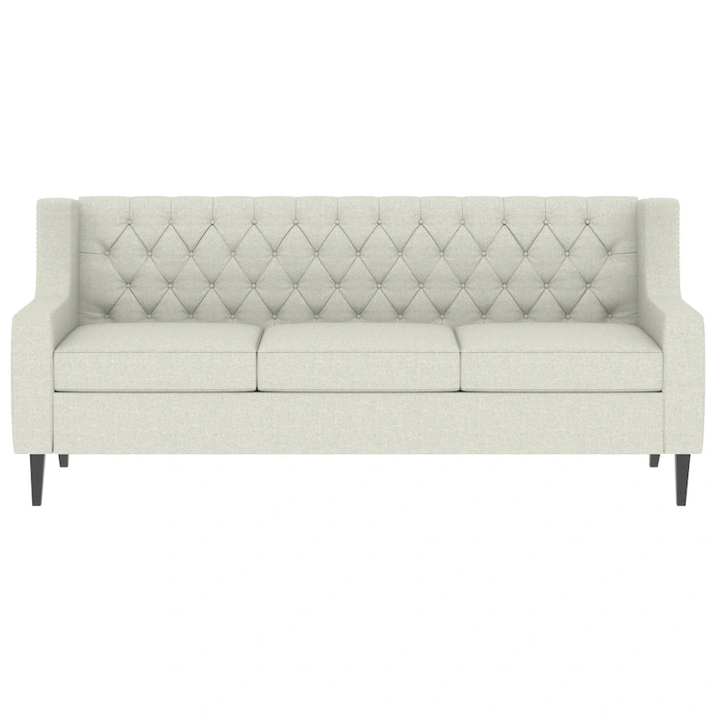 Naro Mid-Century Modern Fabric 3-Seater Sofa with Tufted Backrest by Christopher Knight Home