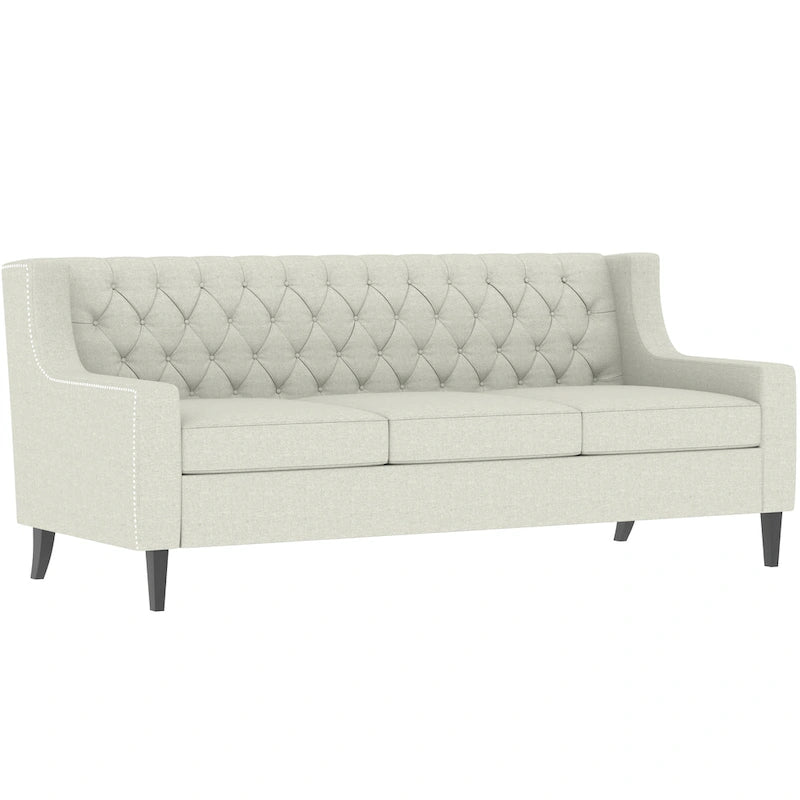 Naro Mid-Century Modern Fabric 3-Seater Sofa with Tufted Backrest by Christopher Knight Home