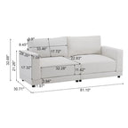 Christopher Knight Home - Grace 81 Modern Upholstery Sofa Loveseat with Square Arms