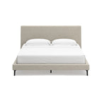 Signature Design by Ashley Cielden Light Gray King Upholstered Bed with Roll Slats