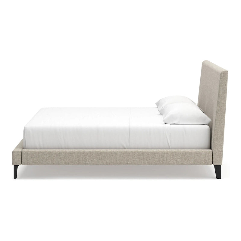 Signature Design by Ashley Cielden Light Gray King Upholstered Bed with Roll Slats
