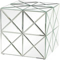 Glass Mirrored Side End Accent Table - Silver - Roche River Decor