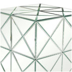Glass Mirrored Side End Accent Table - Silver - Roche River Decor