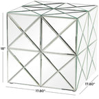 Glass Mirrored Side End Accent Table - Silver - Roche River Decor