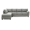 Tufted Reversible Faux Leather L-Shape Sectional Sofa - 111 - Gray