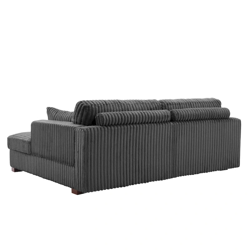 Sophia 84 W Plush Corduroy Chaise Lounge Modular Sectional Sofa
