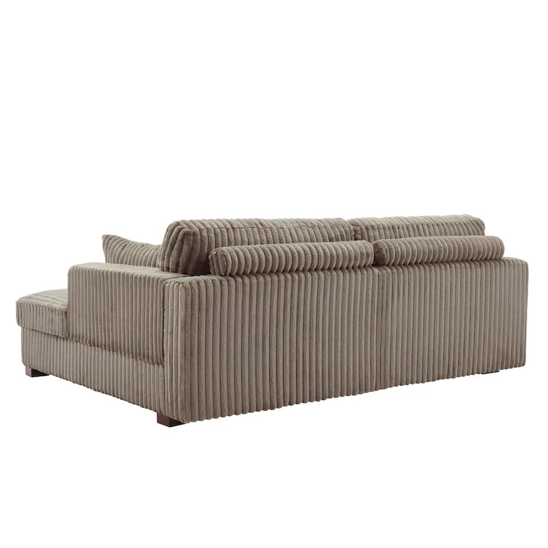 Sophia 84 W Plush Corduroy Chaise Lounge Modular Sectional Sofa