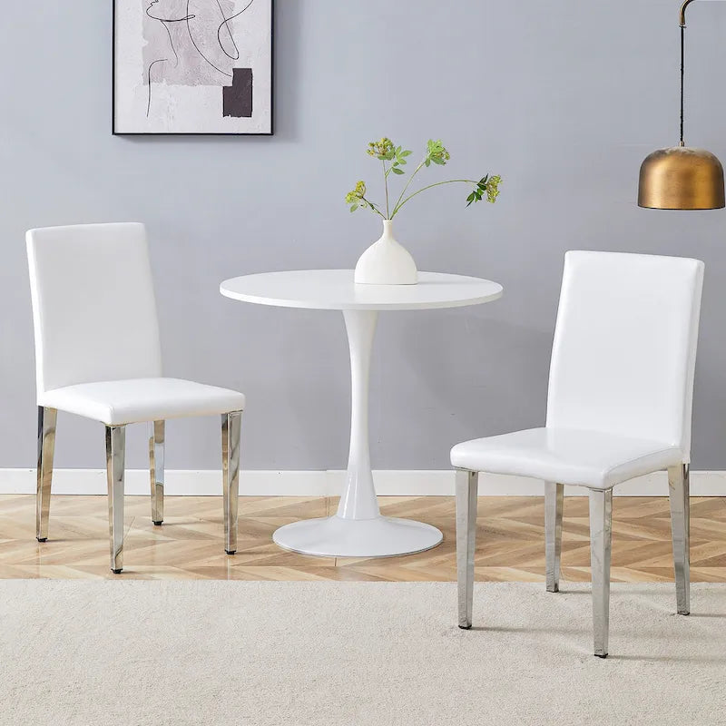 Modern Dining Chairs with Metal Legs Accent Chair Kitchen Chair Armless Chair for Dining Room