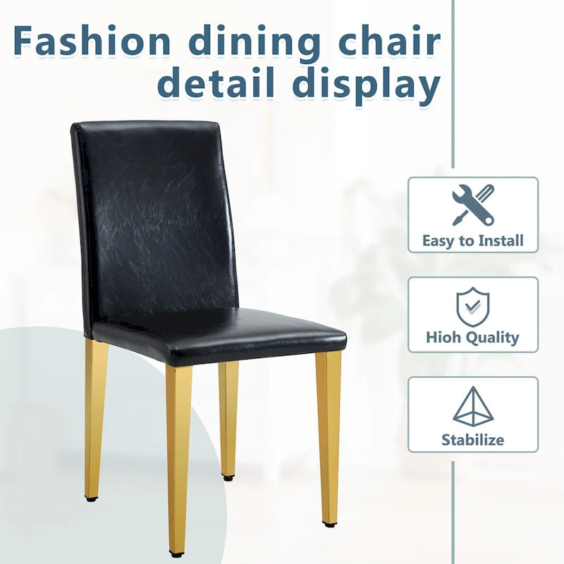 Modern Dining Chairs with Metal Legs Accent Chair Kitchen Chair Armless Chair for Dining Room