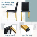 Modern Dining Chairs with Metal Legs Accent Chair Kitchen Chair Armless Chair for Dining Room