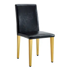 Modern Dining Chairs with Metal Legs Accent Chair Kitchen Chair Armless Chair for Dining Room