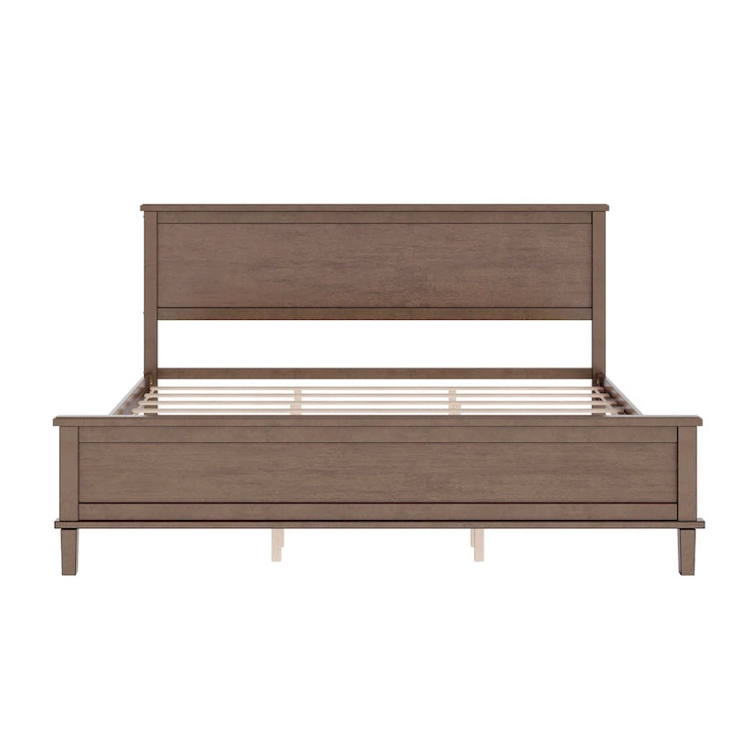 Mid-Century Wood Platform Bed