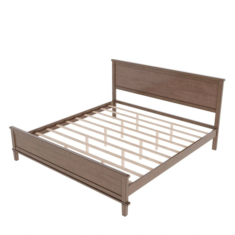 Mid-Century Wood Platform Bed