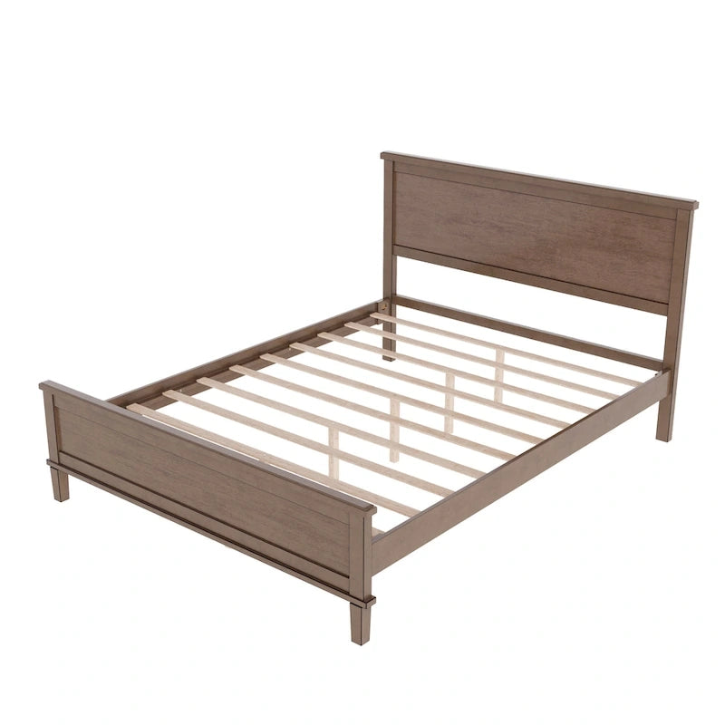Mid-Century Wood Platform Bed