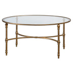 Uttermost Vitya Glass Top Metal Leg Coffee Table