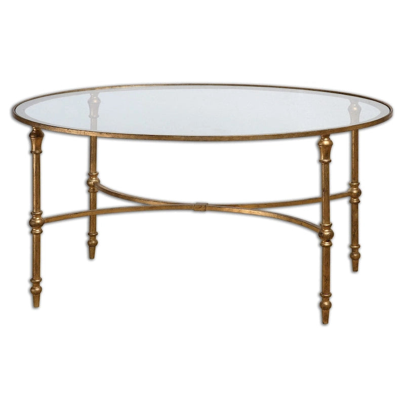 Uttermost Vitya Glass Top Metal Leg Coffee Table