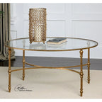Uttermost Vitya Glass Top Metal Leg Coffee Table