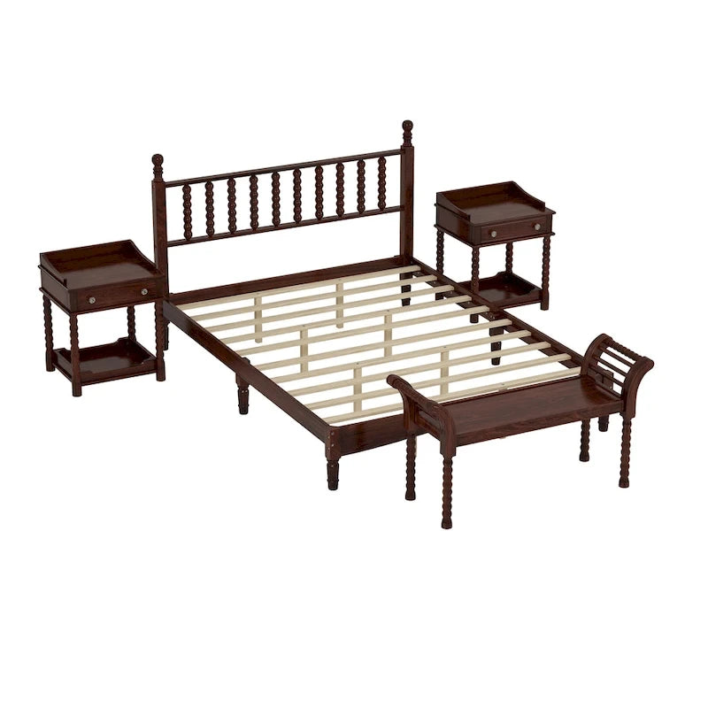 4-Pieces Retro Style Bedroom Sets by Harper&Bright Designs