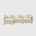 110.2 Chenille Three Seater Upholstered Sofa, Ottoman