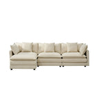 110.2 Chenille Three Seater Upholstered Sofa, Ottoman