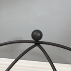 Tempered Glass Console Table, Rustic Decor Coffee Table with Metal Frame for Living Room