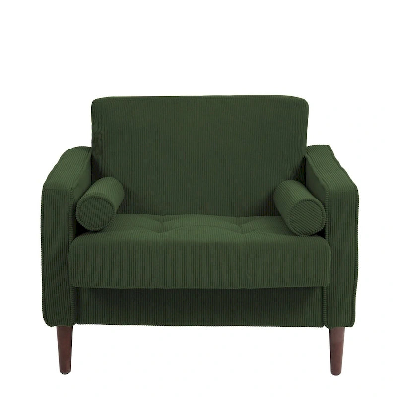 Modern Upholstered Accent Chairs, Corduroy Wide Armchairs For Living Room
