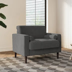 Modern Upholstered Accent Chairs, Corduroy Wide Armchairs For Living Room
