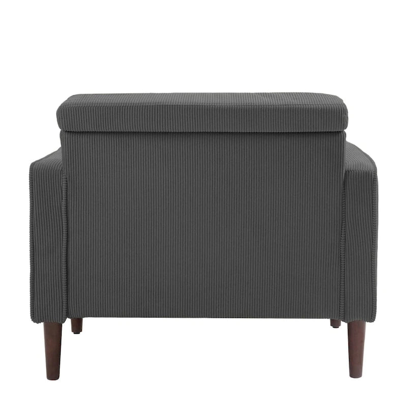 Modern Upholstered Accent Chairs, Corduroy Wide Armchairs For Living Room