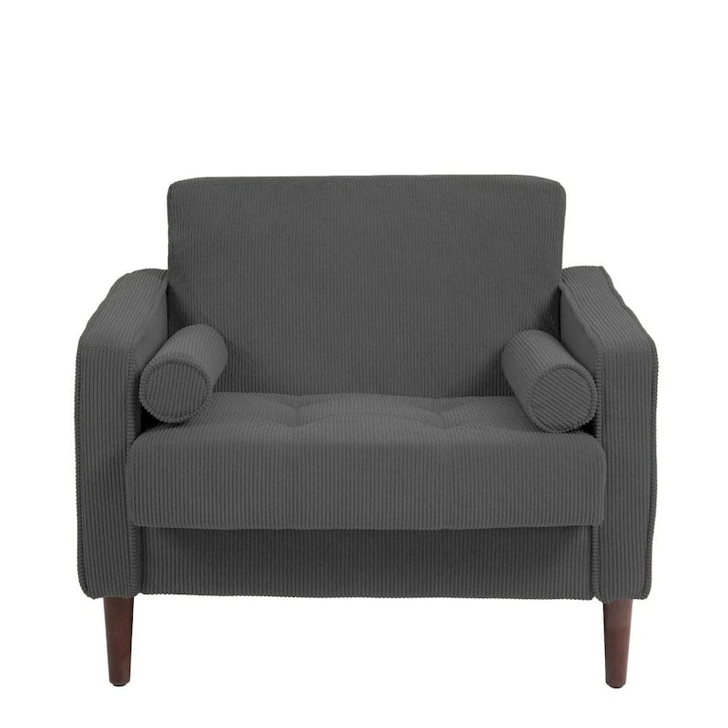 Modern Upholstered Accent Chairs, Corduroy Wide Armchairs For Living Room