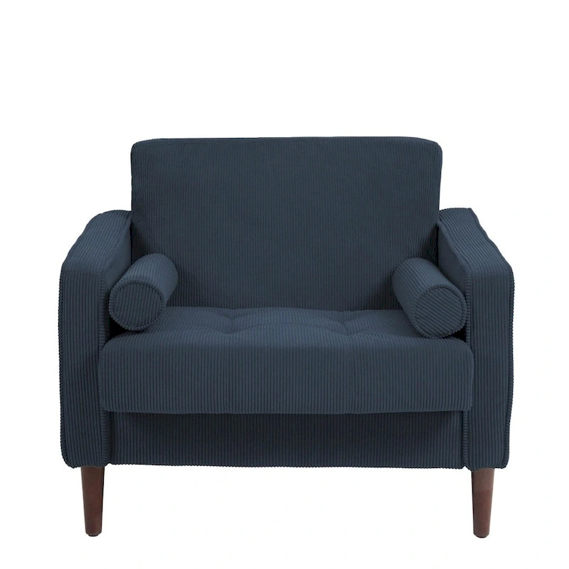Modern Upholstered Accent Chairs, Corduroy Wide Armchairs For Living Room