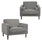 Modern Upholstered Accent Chairs, Corduroy Wide Armchairs For Living Room