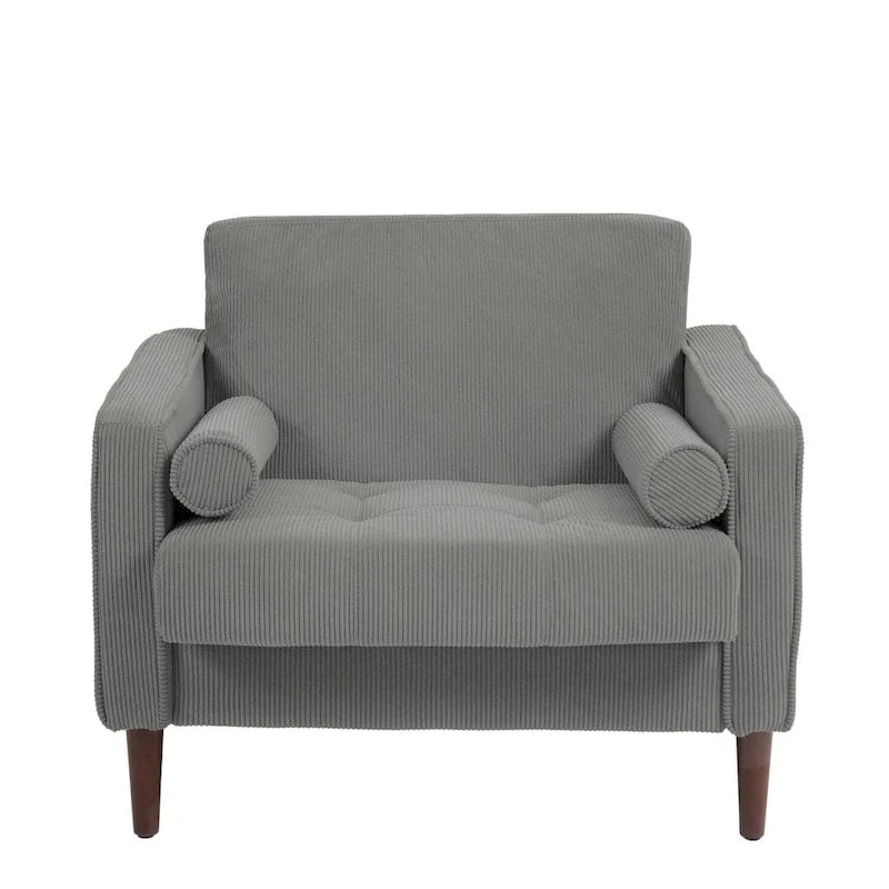 Modern Upholstered Accent Chairs, Corduroy Wide Armchairs For Living Room